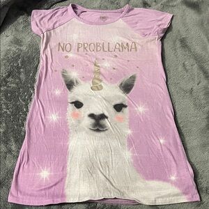Wonder Nation Llama Nightgown - Purple and White